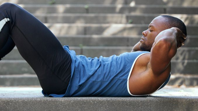 performing crunches