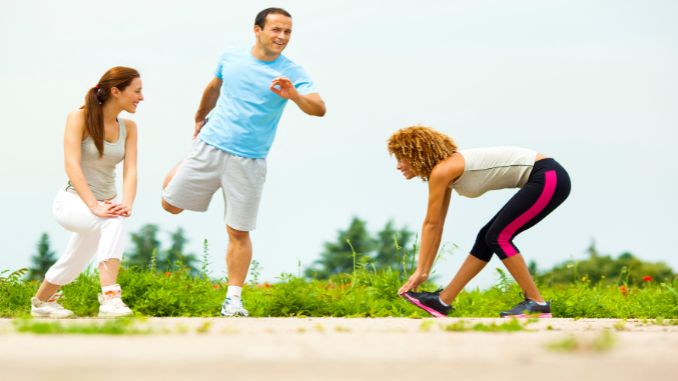 People Exercise Outdoors - Diabetes And Weight Loss