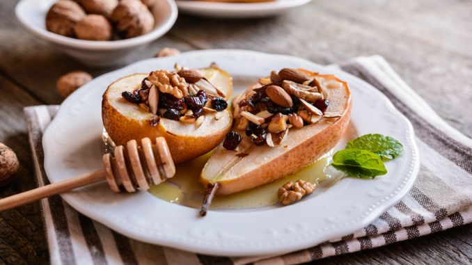 Honey Roasted Pears With Cinnamon- Mediterranean Diet Desserts