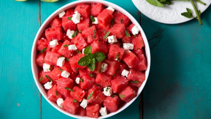 Watermelon And Feta Salad With Mint
