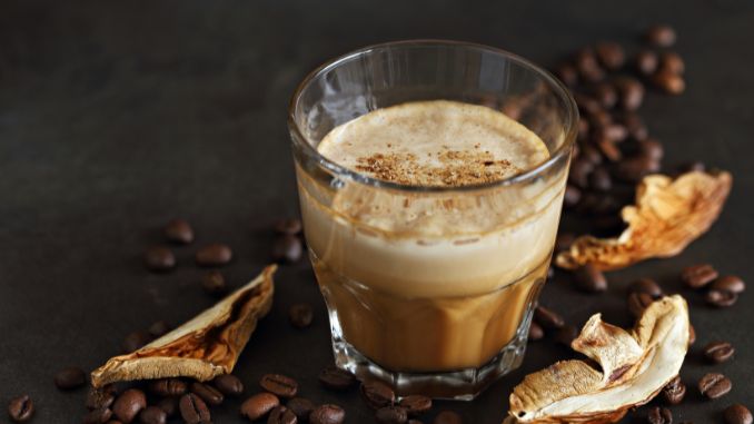 mushroom-cup-in-glass - mushroom coffee benefits weight loss