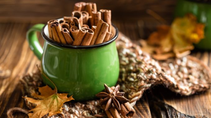 cinnamon in green cup